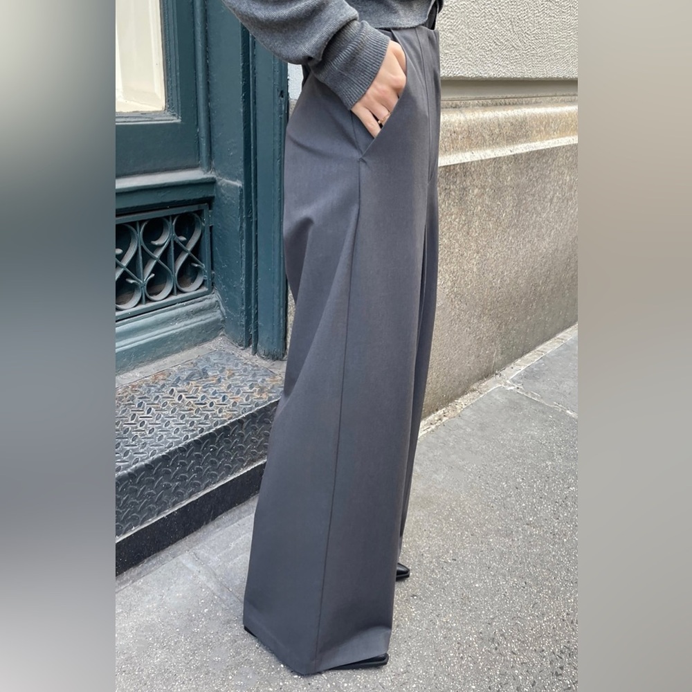 Oak & Fort SUPER HIGH-RISE WIDE LEG SUITING PANT - Picture 3 of 8
